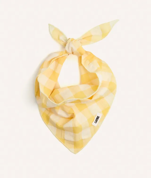 Cafide Nata Vichy Yellow hundebandana gul bomuld