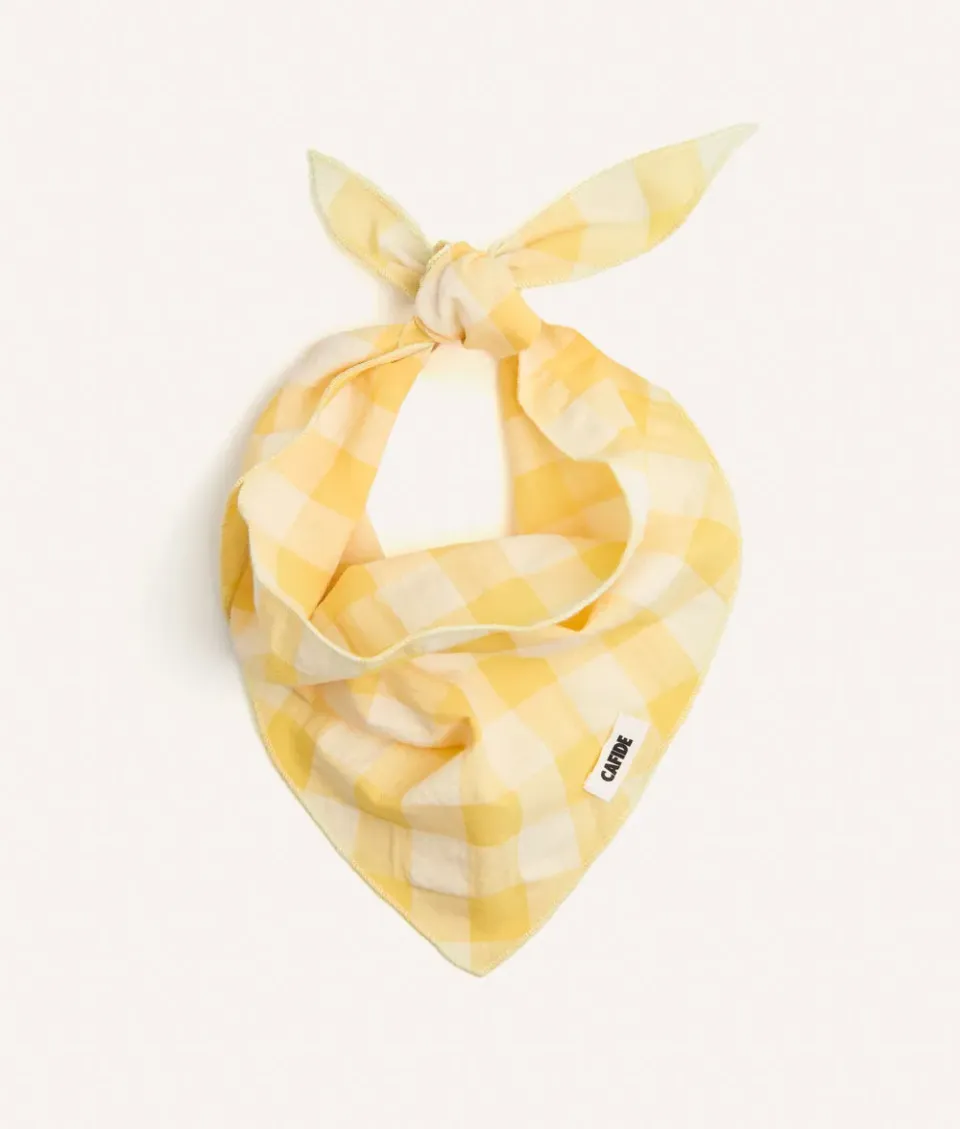 Cafide Nata Vichy Yellow hundebandana gul bomuld