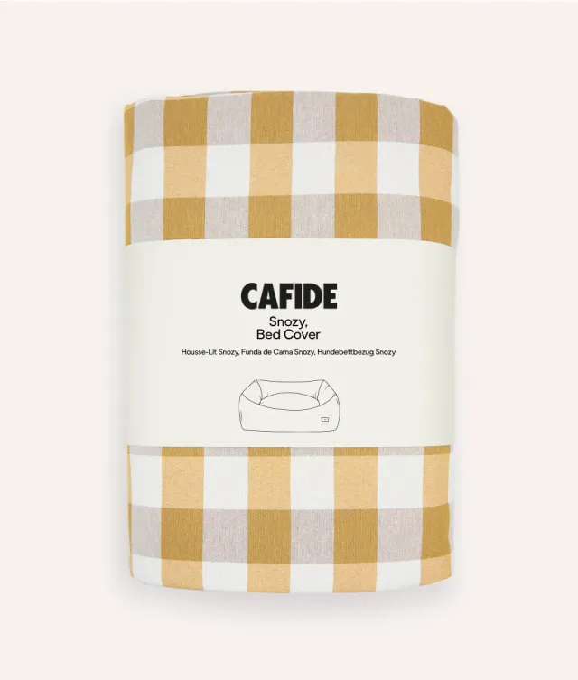 Cafide Snozy Vichy Mustard betræk sennep ternet