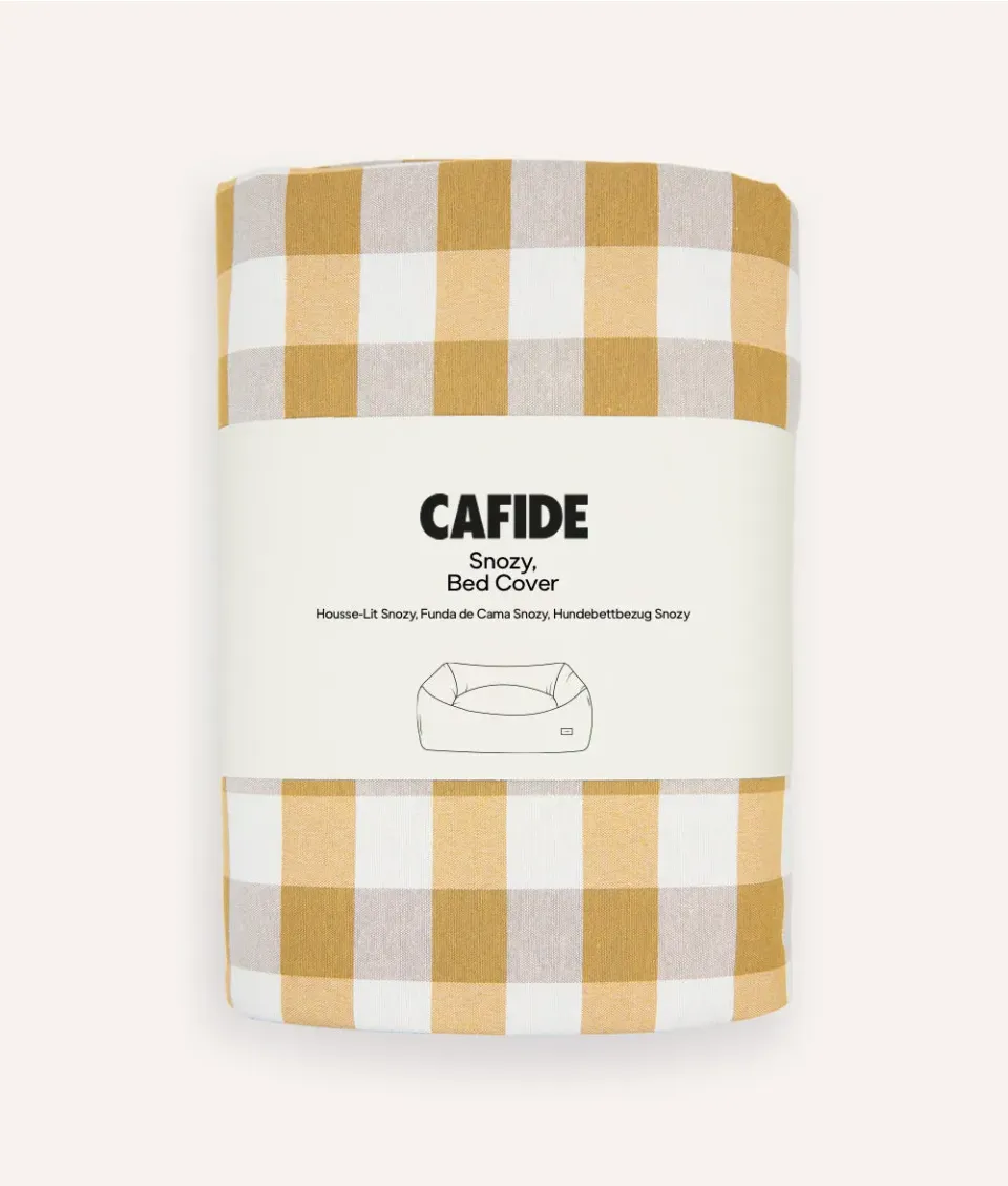 Cafide Snozy Vichy Mustard betræk sennep ternet