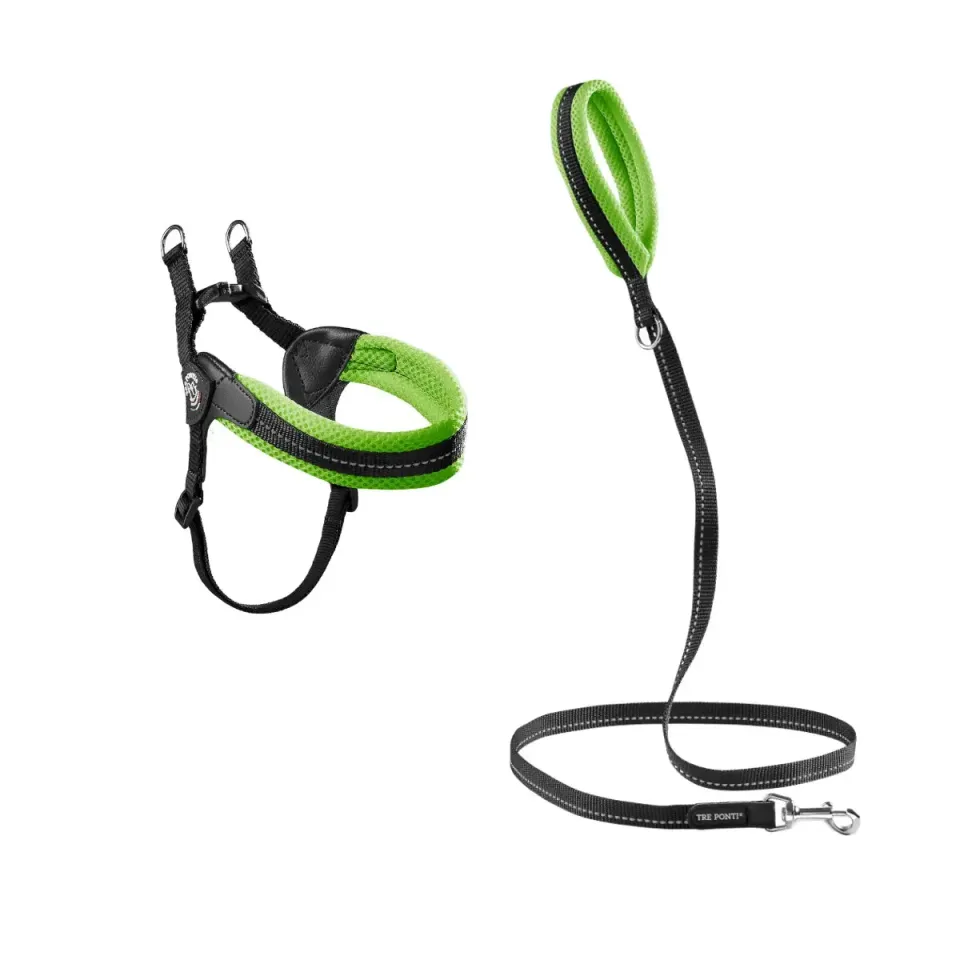 Tre Ponti Easy Fit Adjustable Girth Mesh hundesæt 2-dele sort