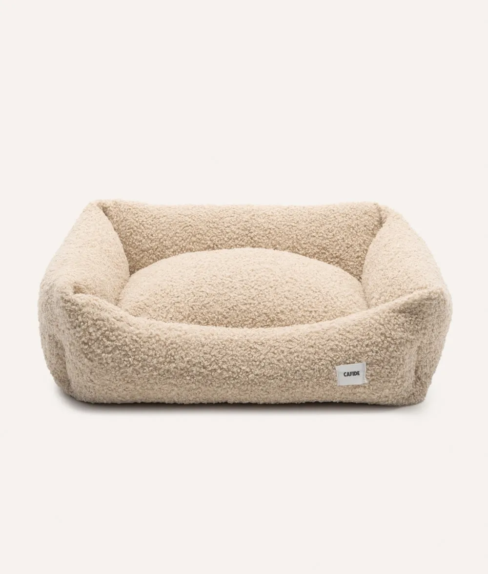 Cafide Snozy hundeseng beige fleece pelslook