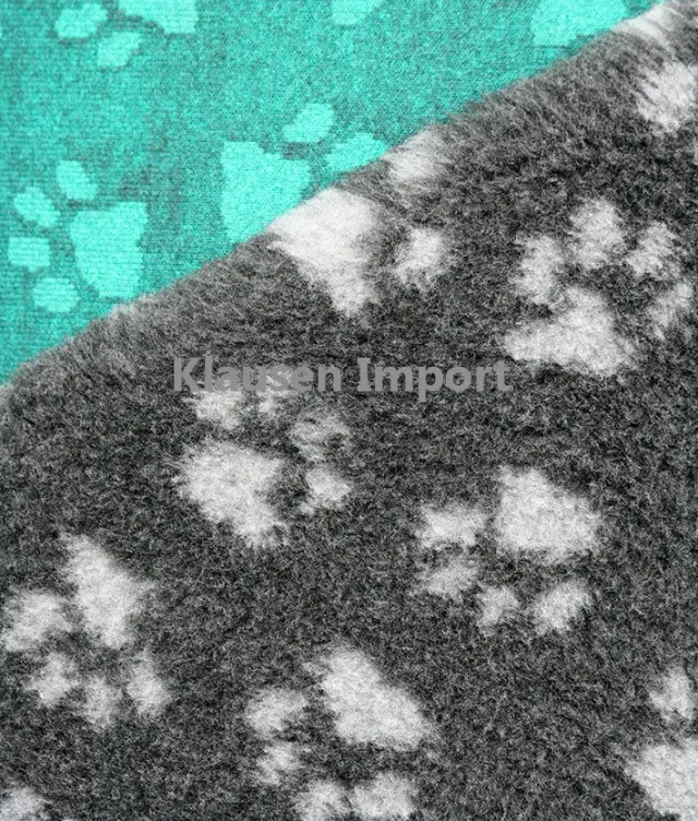 Vetbed hundetæppe koksgrå poter 75x100 cm vaskbar