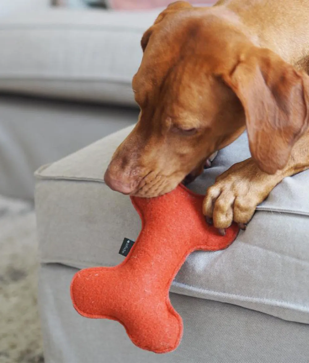 Cafide Play hundelegetøj ben terracotta recycled