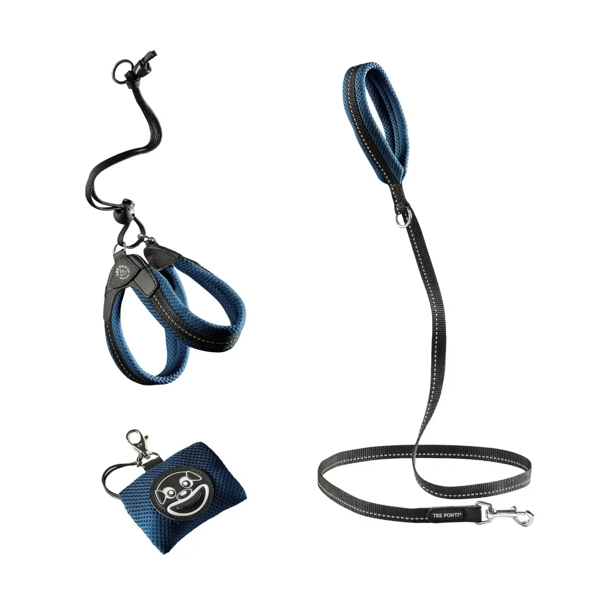 Tre Ponti Easy Fit hundesele 3-deles sæt mesh reflekterende
