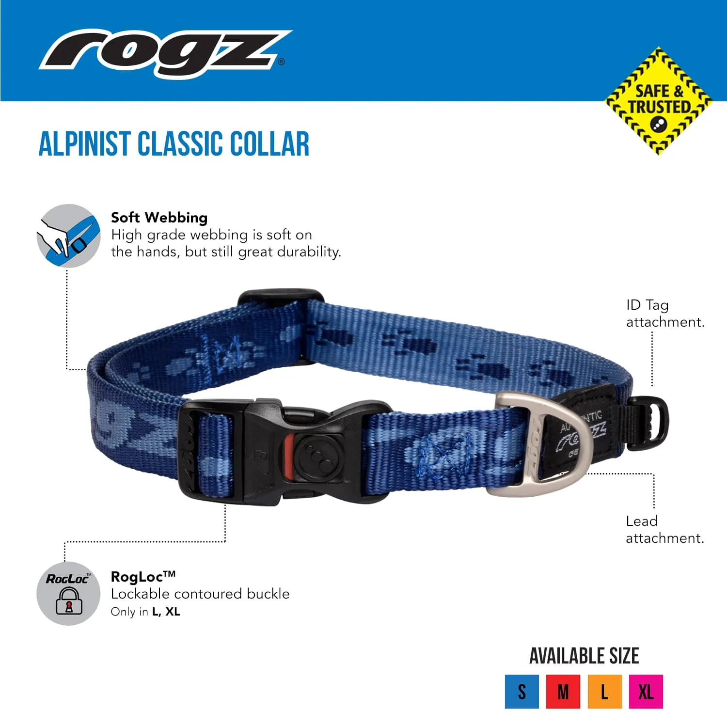 Rogz Alpinist Classic hundehalsbånd slidstærk