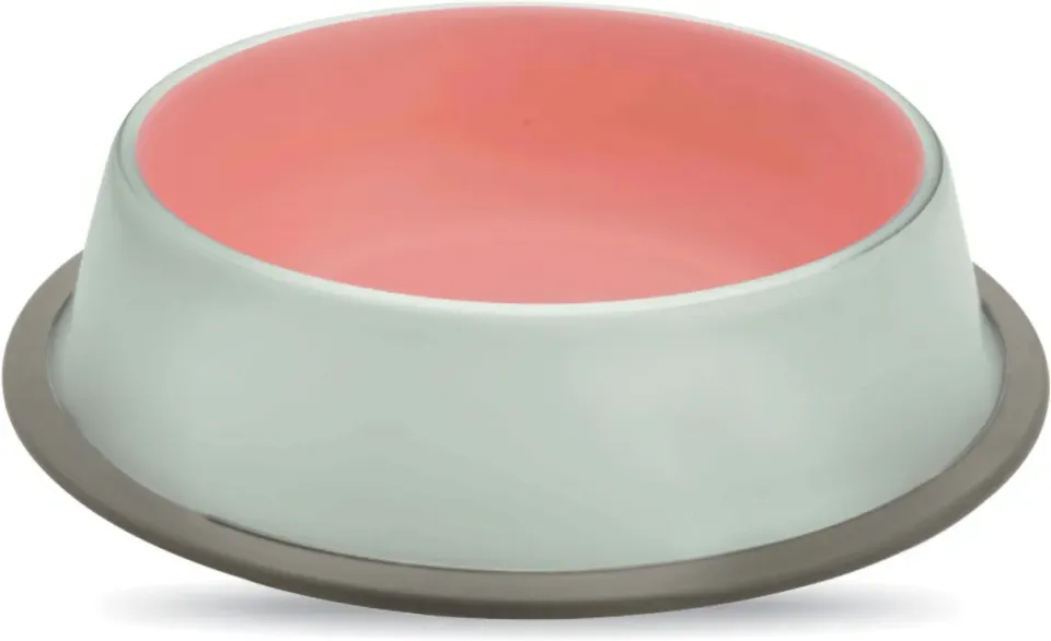 Active Canis Zaara Hvid/Pink foderskål 0,85 L rustfri stål