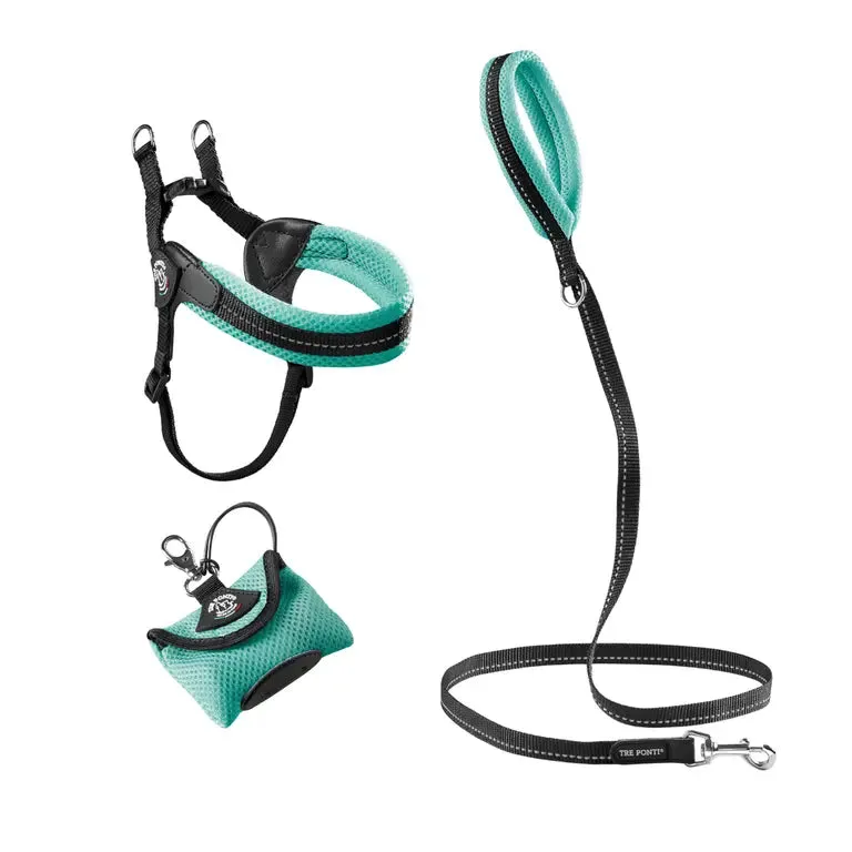 Tre Ponti Easy Fit Adjustable Girth Mesh hundesæt 2-dele sort