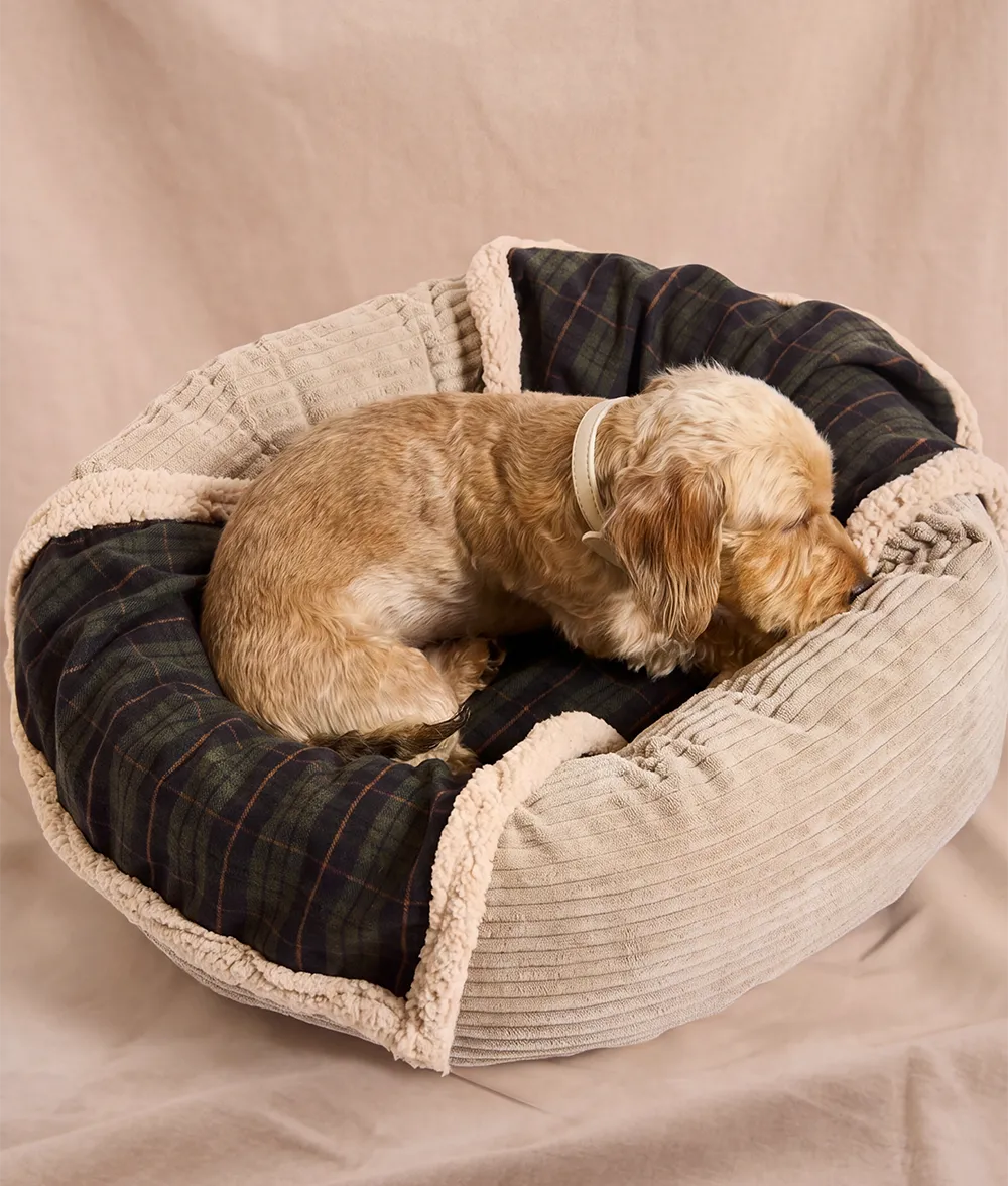 Cafide Toia Green Tartan hundetæppe sherpa
