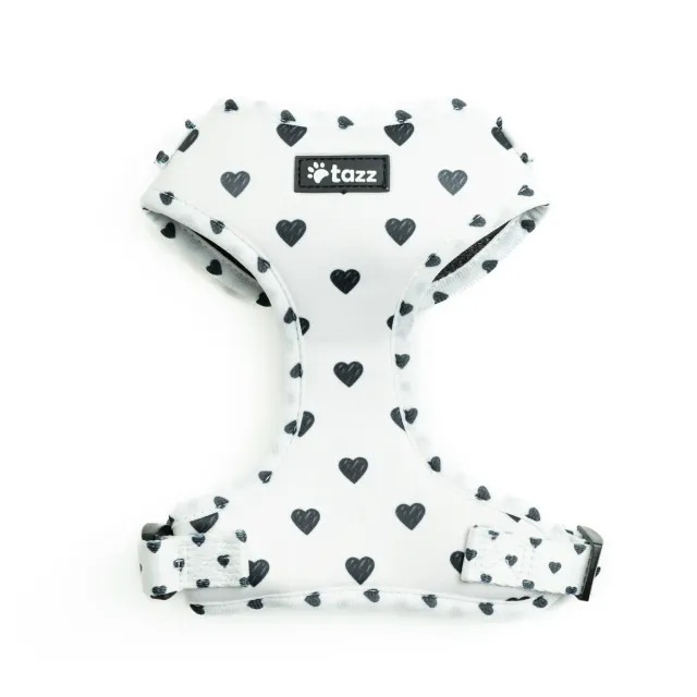 Tazz Everglow hundesele hvid hjerter XXS-L