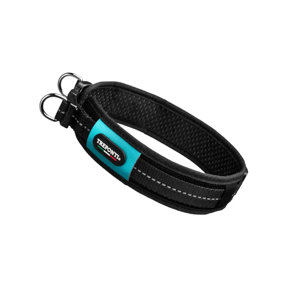 Tre Ponti Will hundehalsbånd Arctic Blue polstret