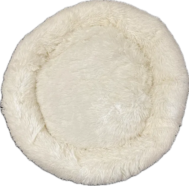 Klausen Donut hundeseng hvid M rund vaskbar