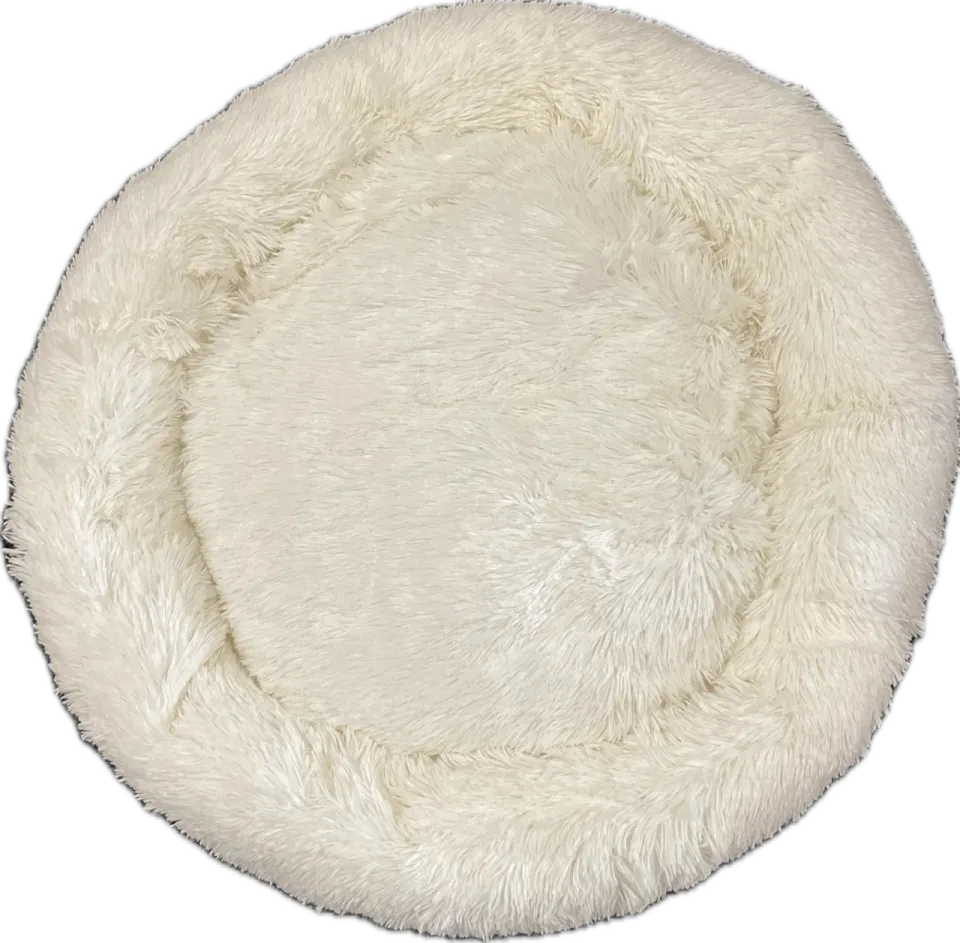 Klausen Donut hundeseng hvid M rund vaskbar