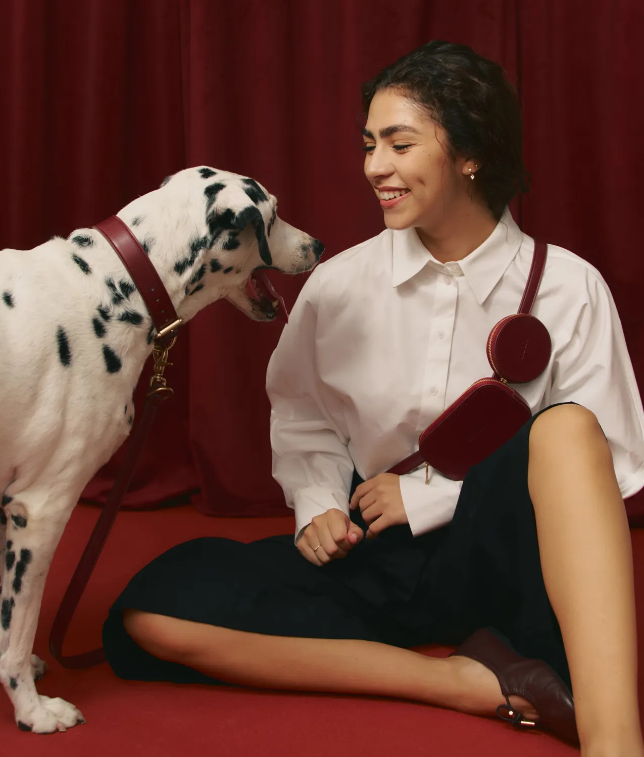 Cafide Jala hundepung bordeaux vegansk læder