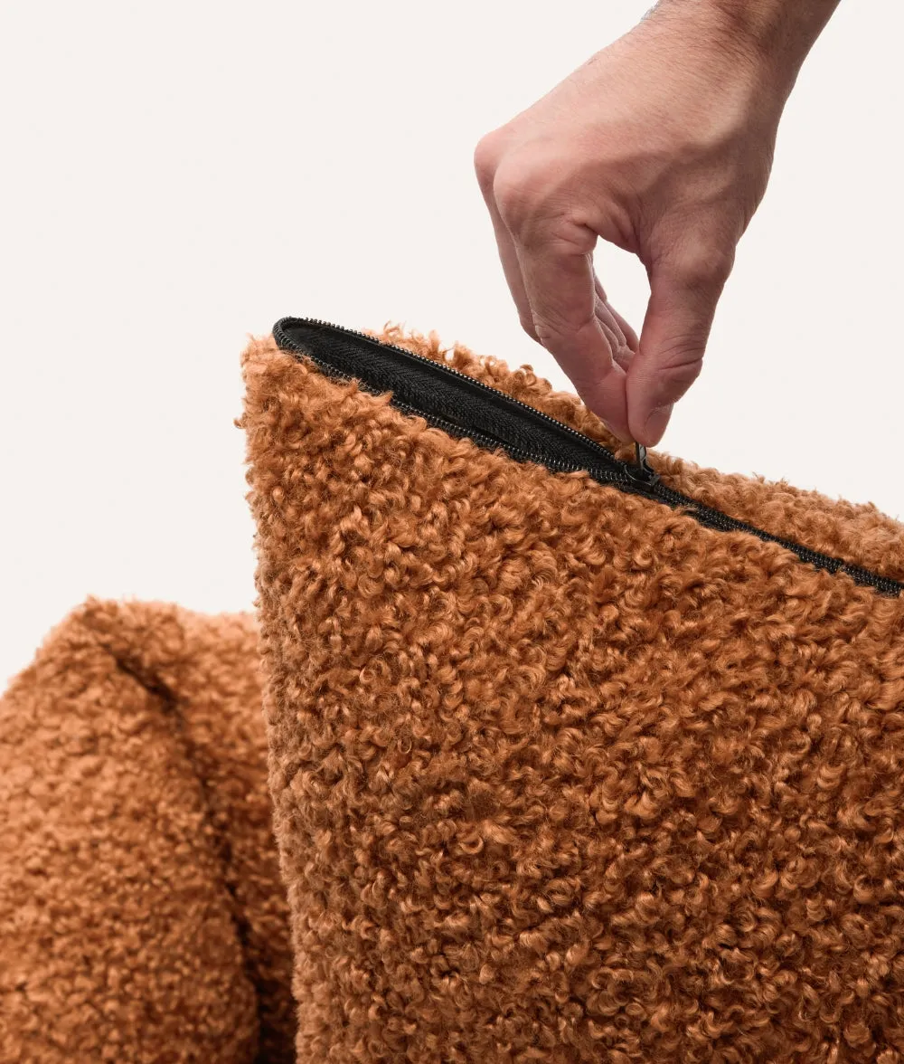 Cafide Snozy Mustard Fleece hundeseng sennep vaskbar