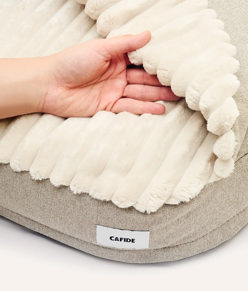 Cafide Maso hundeseng M beige chenille med hule