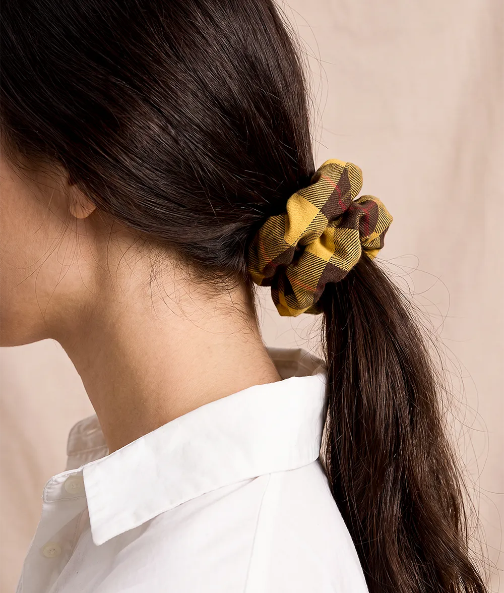 Cafide Noa scrunchie sennep tern bomuld elastik