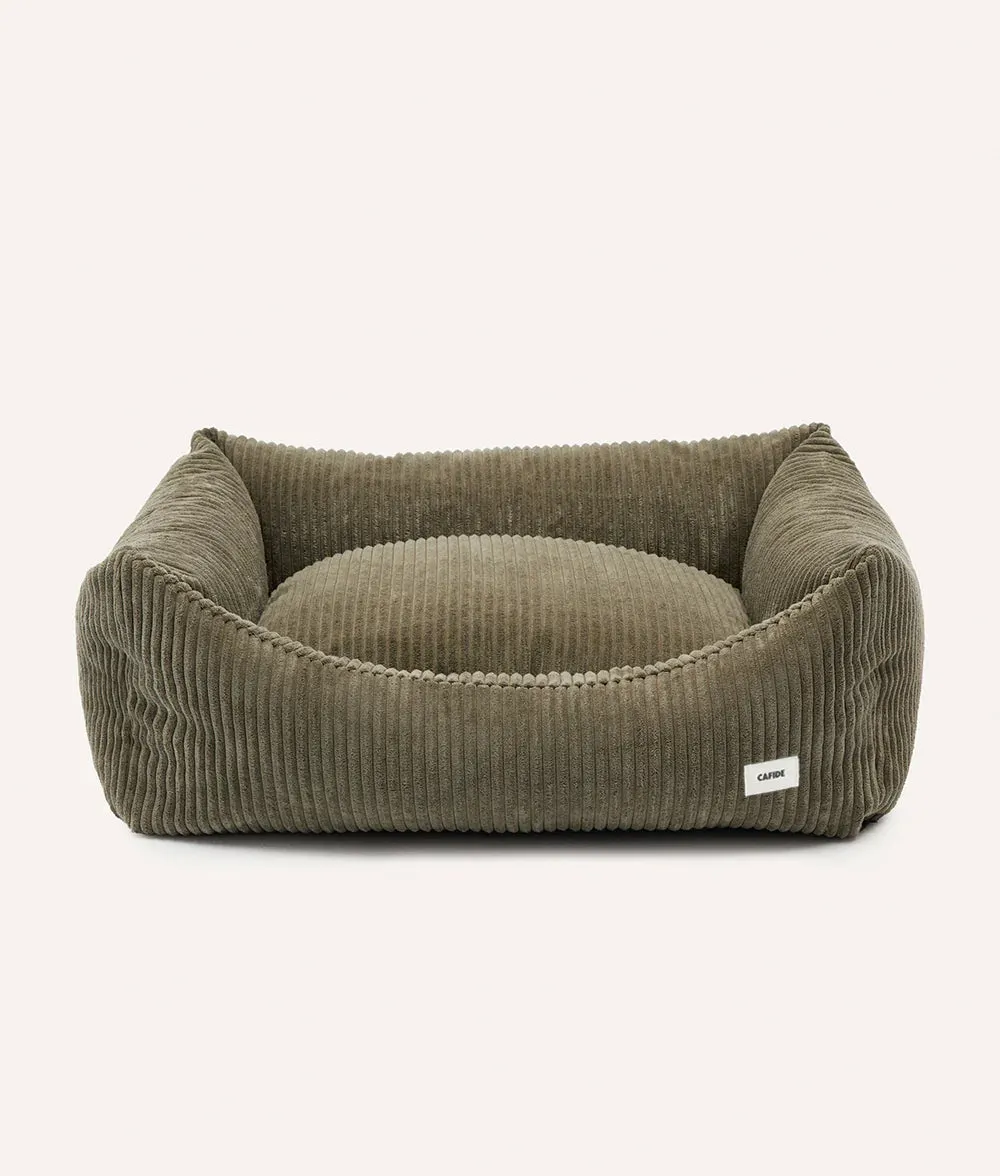 Cafide Snozy hundeseng grøn fløjl S 56x50x18