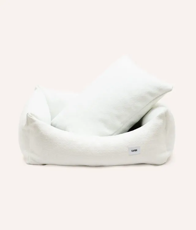Cafide Snozy Bone White hundeseng M chenille