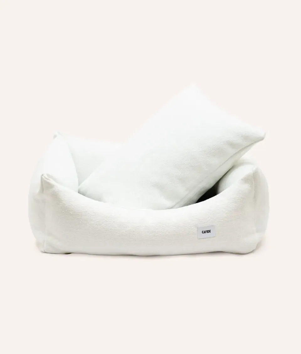 Cafide Snozy Bone White hundeseng M chenille