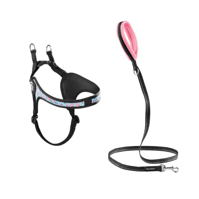 Tre Ponti Easy Fit Adjustable Girth Vibes hundesæt Flamingo