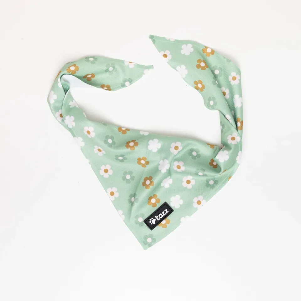 Tazz Flower Power bandana grøn blomstret M