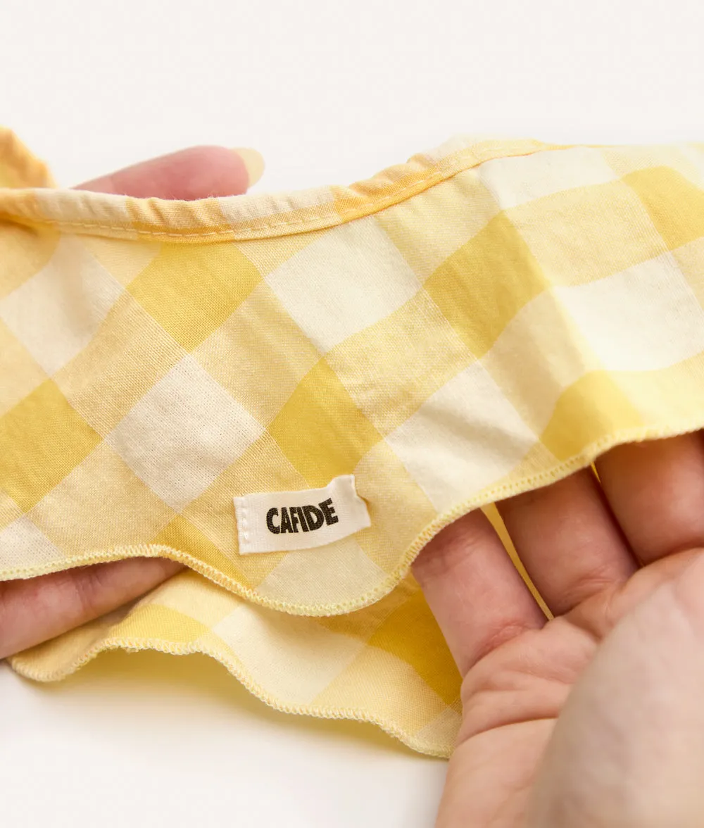 Cafide Lola Yellow Gingham hundebandana gul bomuld