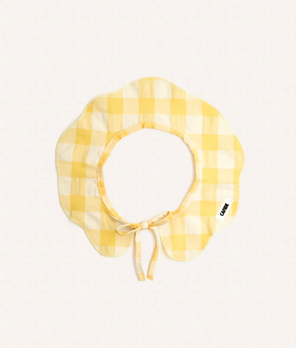 Cafide Lola Yellow Gingham hundebandana gul bomuld