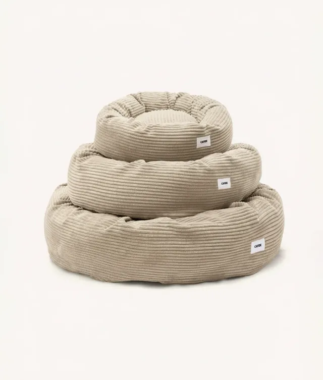 Cafide Nuba hundeseng fløjl beige vaskbar
