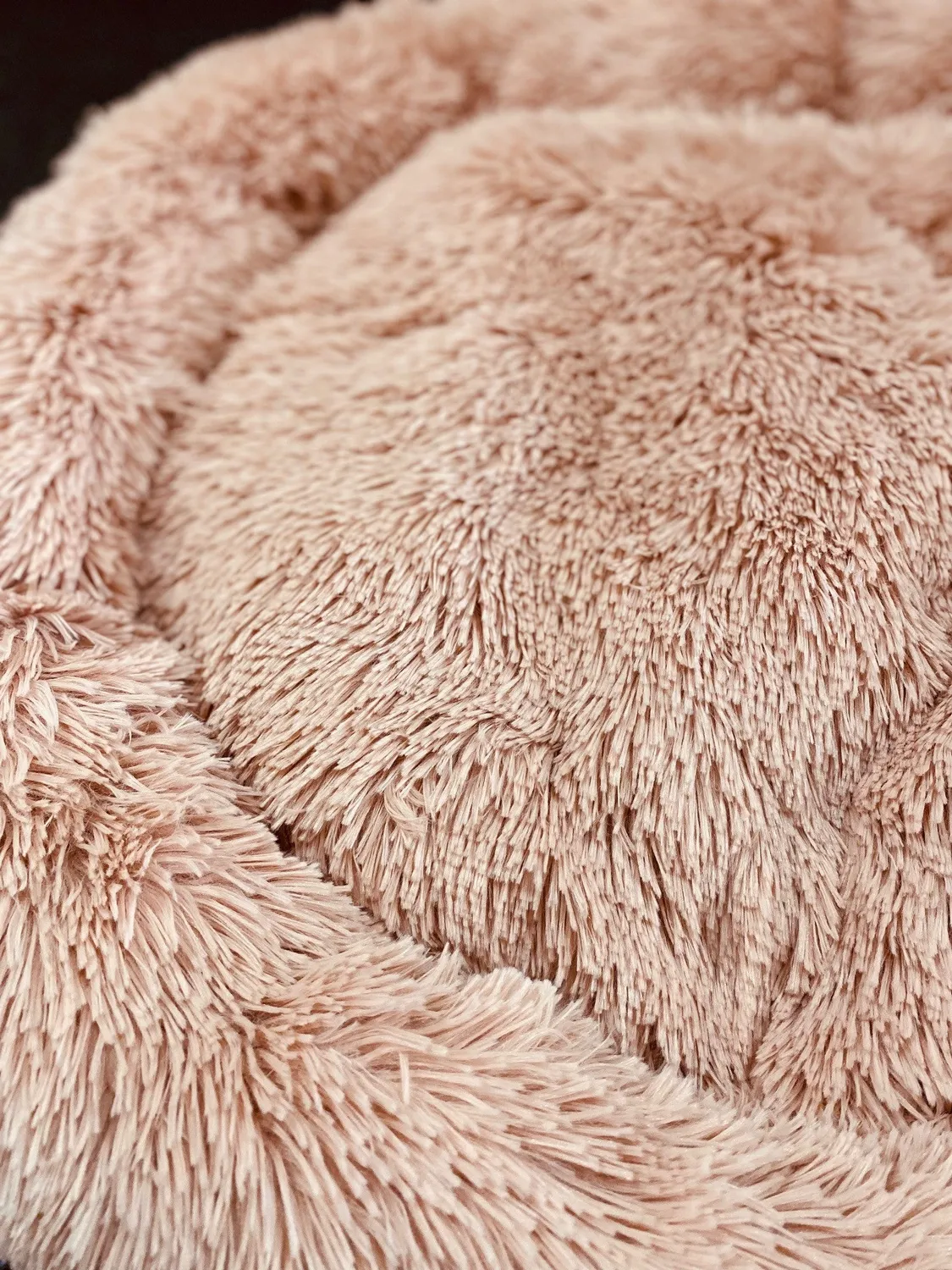 Donut hundeseng lyserød blød vaskbar M