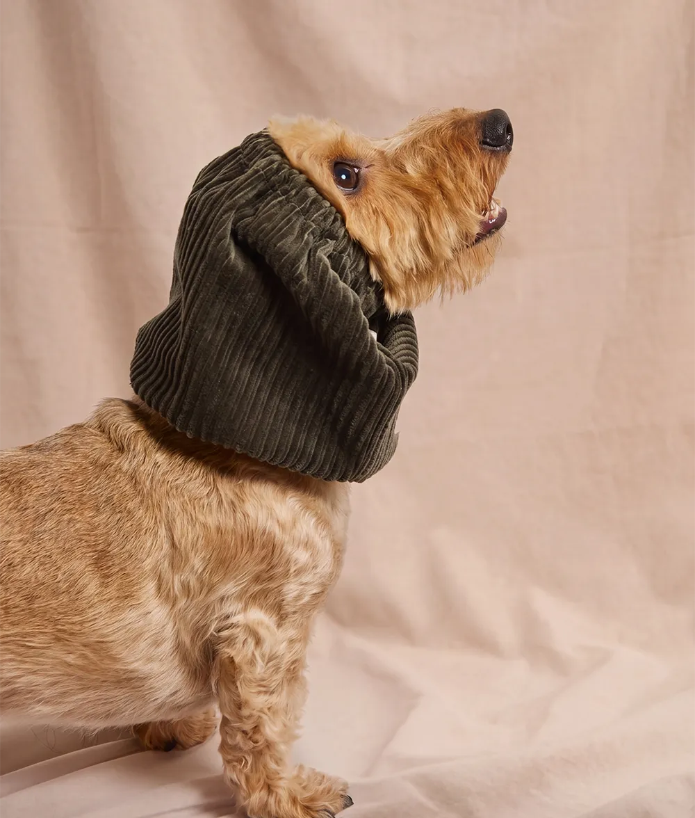 Cafide Olga Corduroy Green snood M grøn fløjl ørevarmer