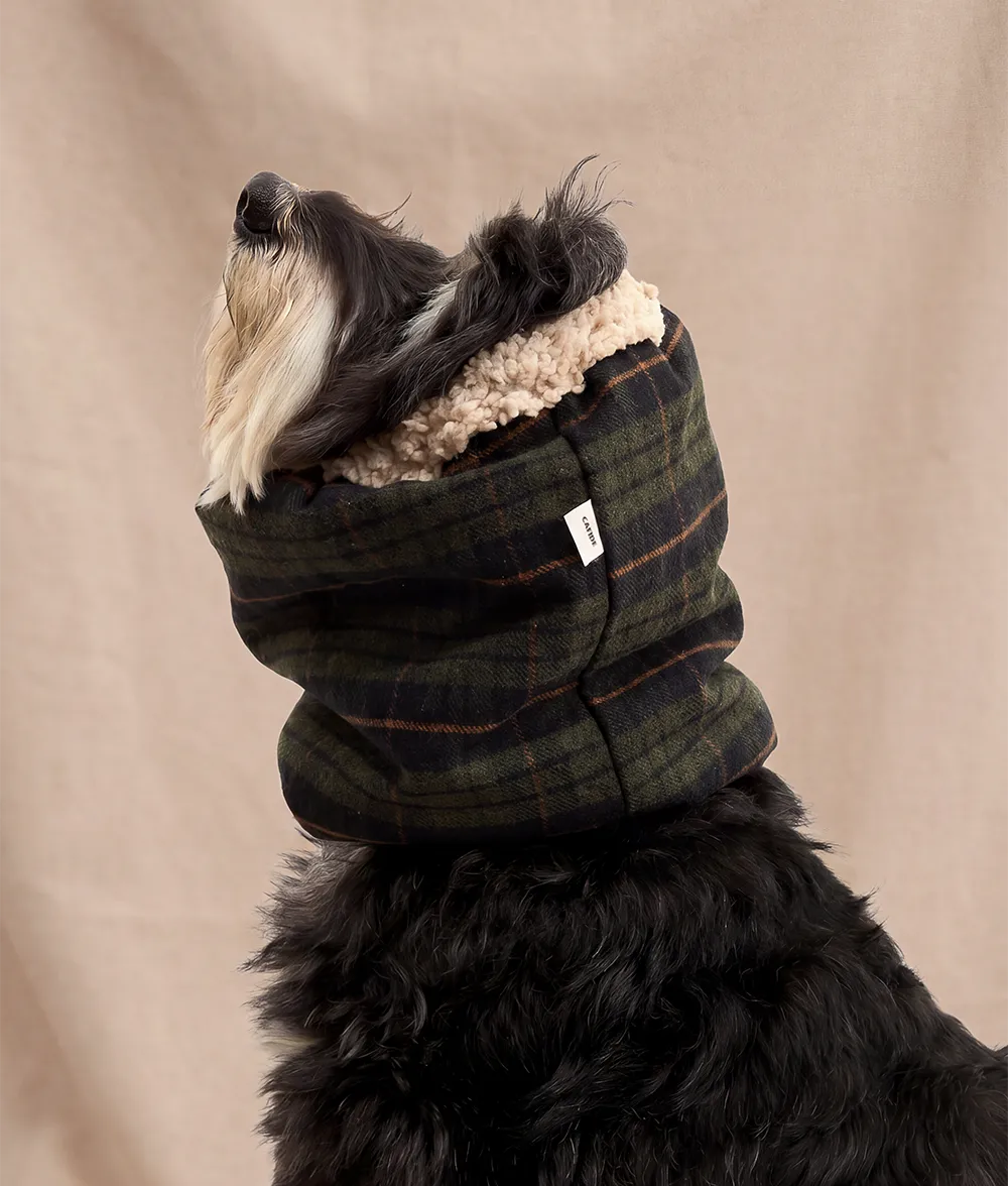 Cafide Olga snood til hund grøn tartan
