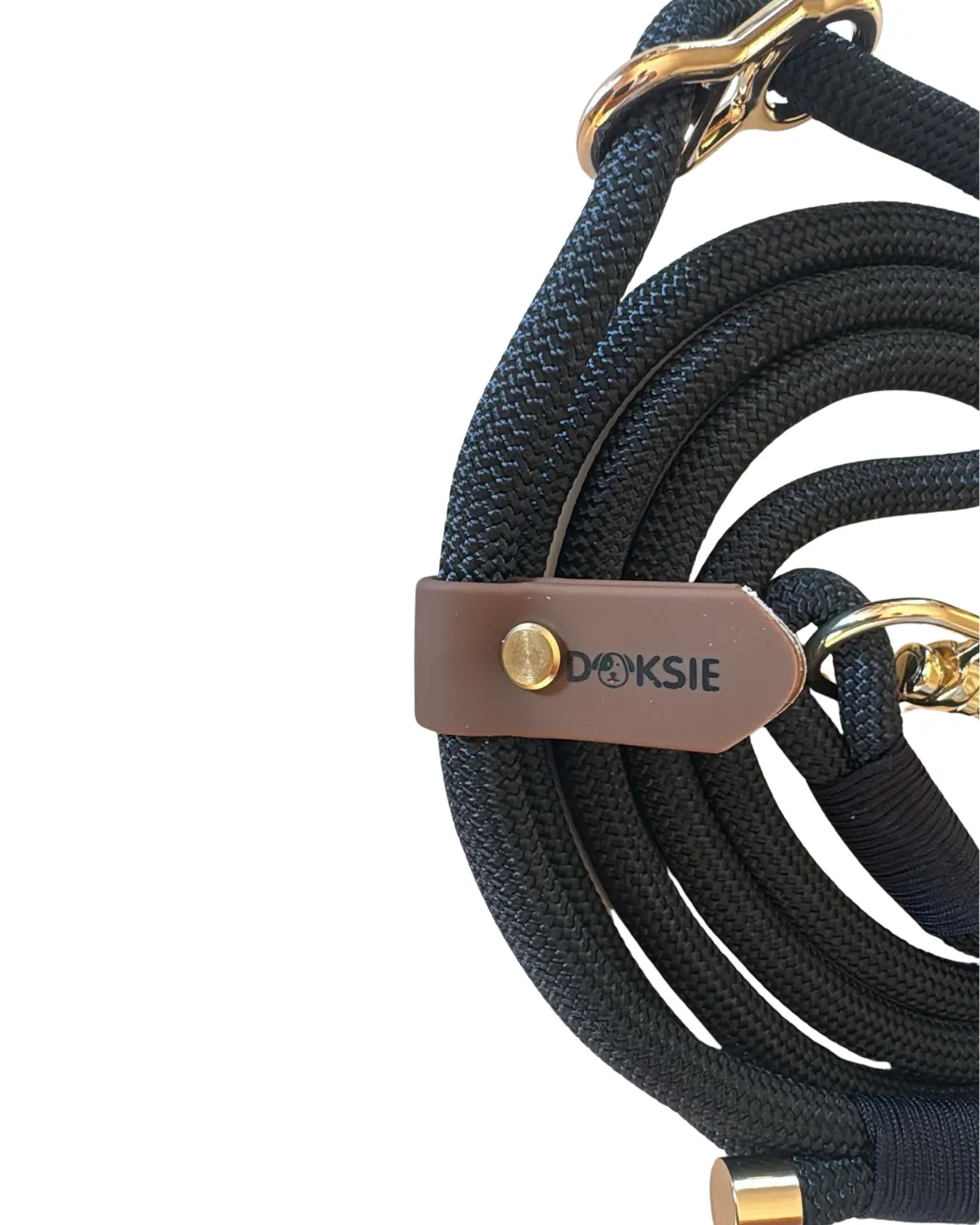 Doksie håndfri hundesnor 240 cm sort beige polyamid