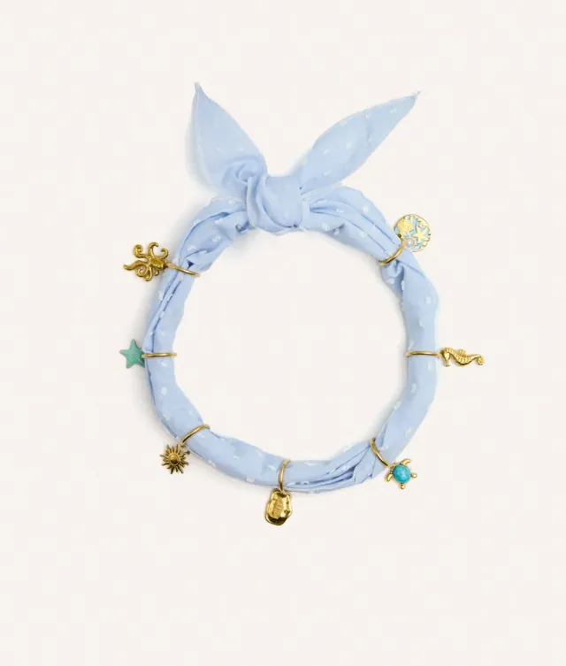 Cafide Sira Blue Plumeti hundebandana charms