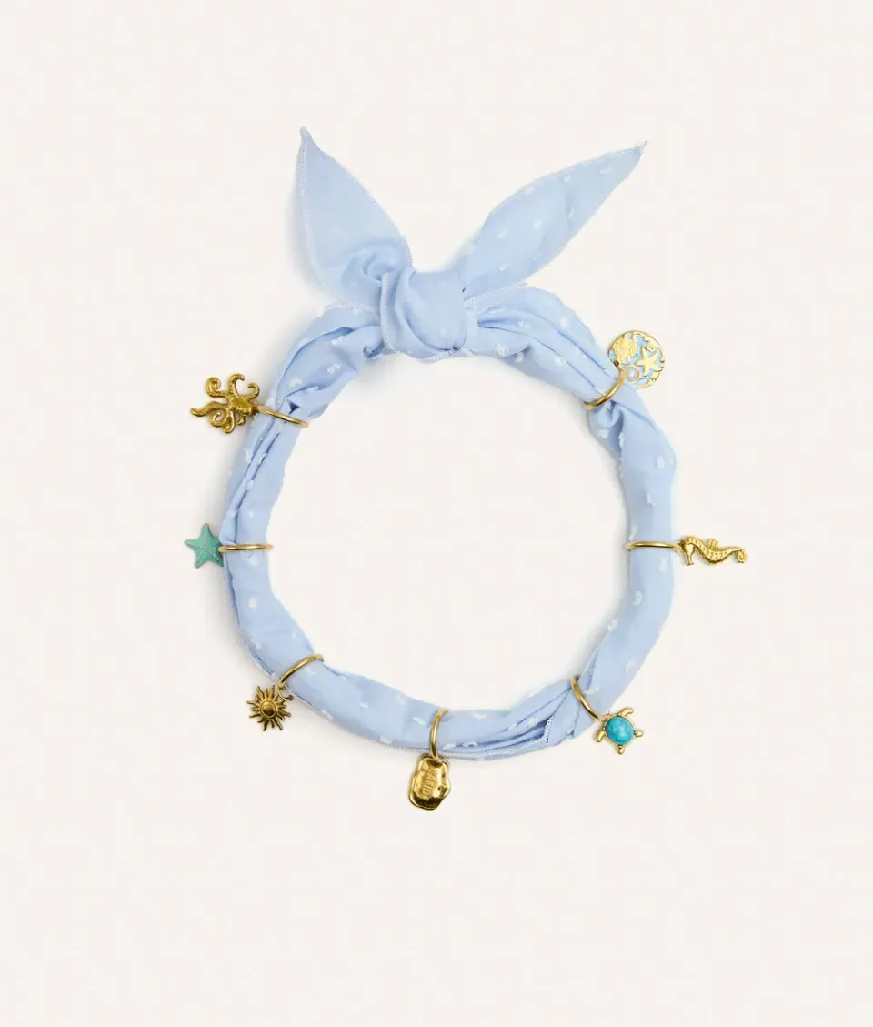 Cafide Sira Blue Plumeti hundebandana charms