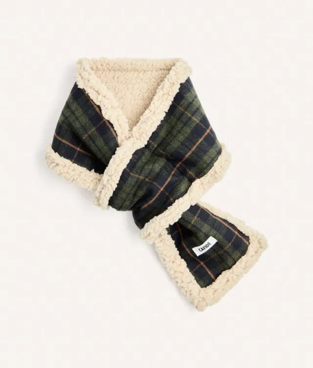 Cafide Mica Tartan Green hundetørklæde M grønt ternet