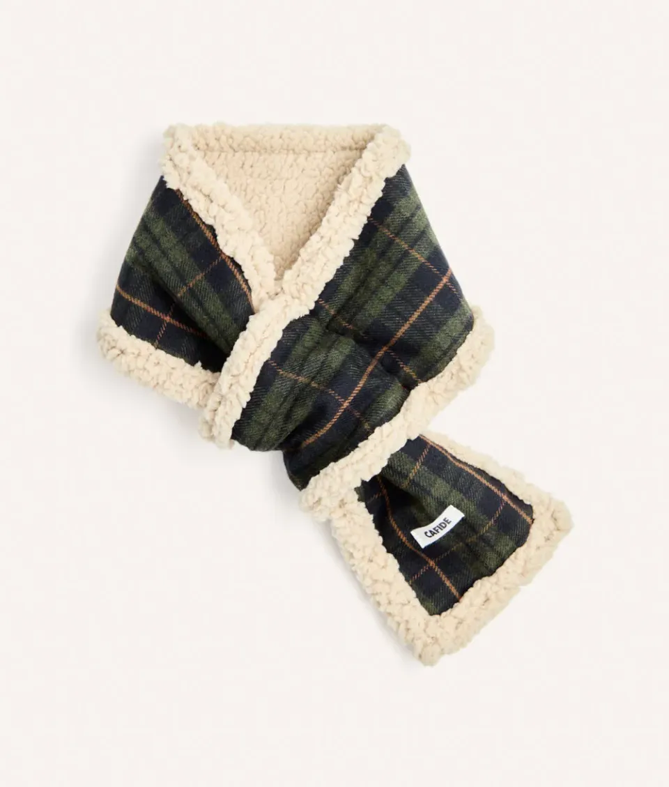 Cafide Mica Tartan Green hundetørklæde M grønt ternet