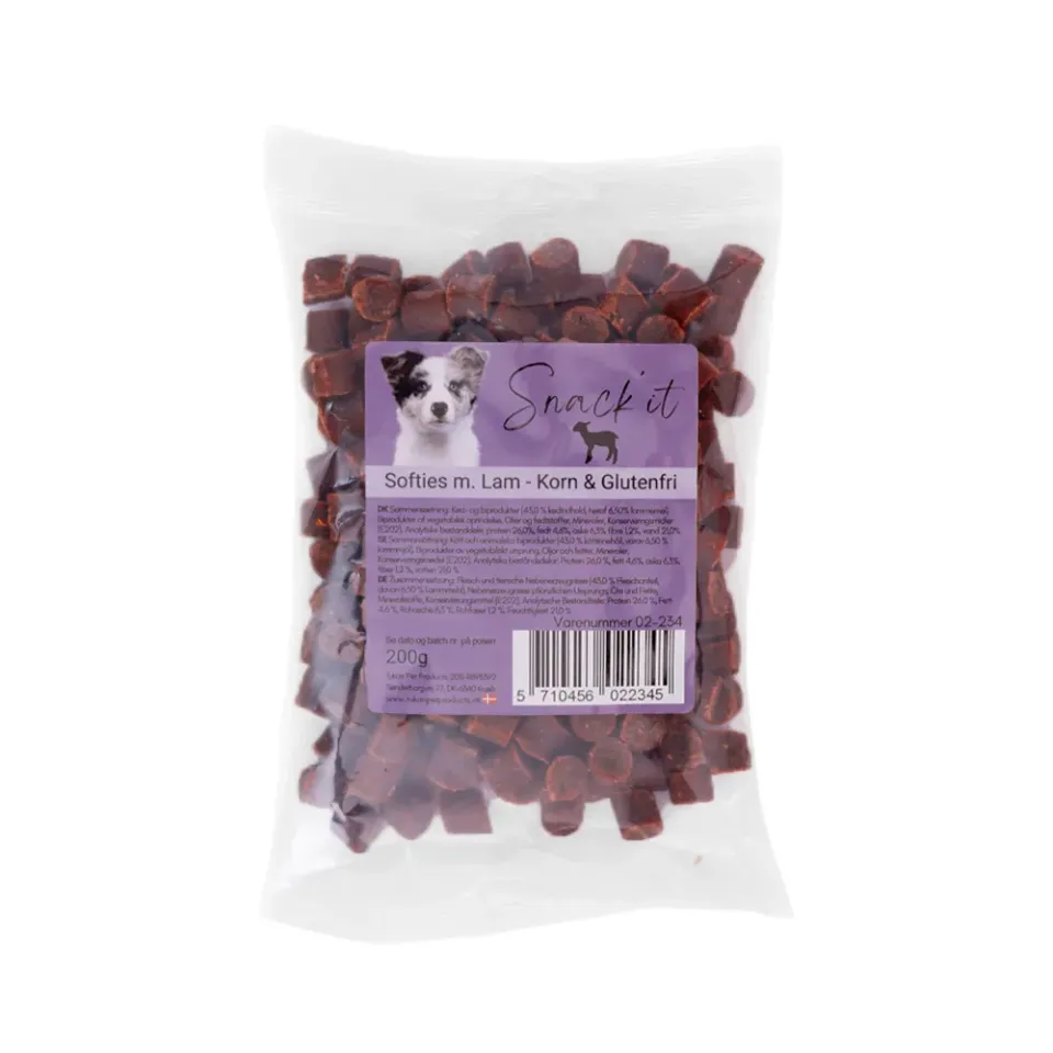 Snack'it Softies lam hundegodbidder 200 g bløde