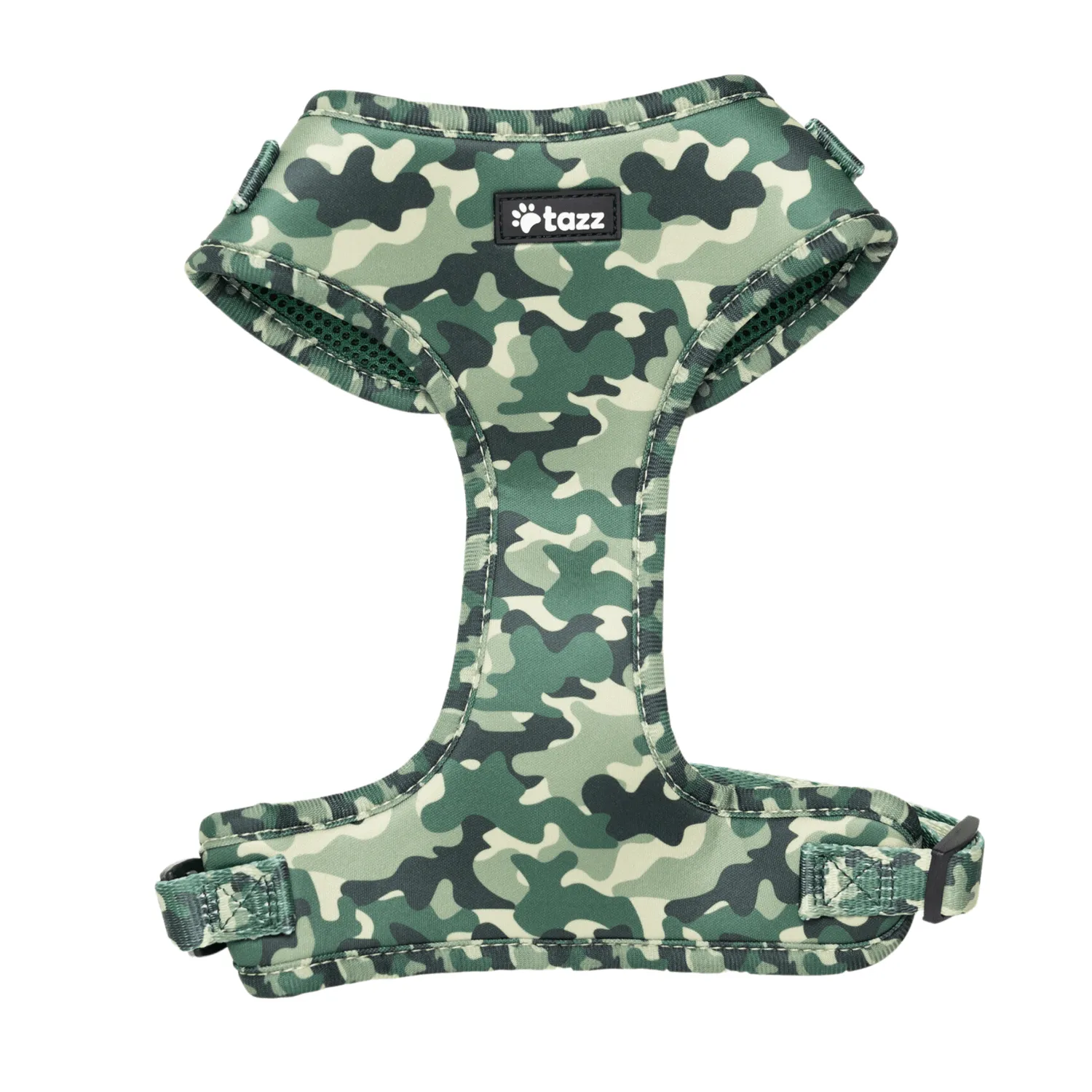 Tazz Green Camo hundesele justerbar grøn