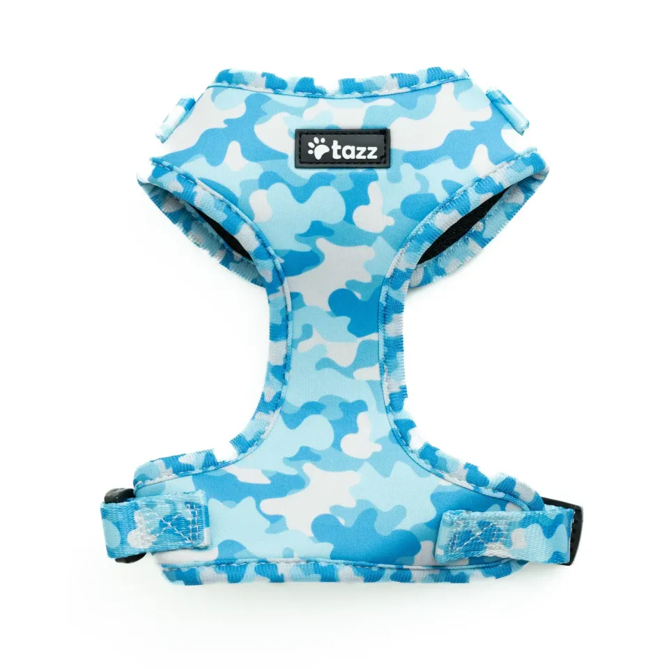 Tazz Blue Camo hundesele justerbar
