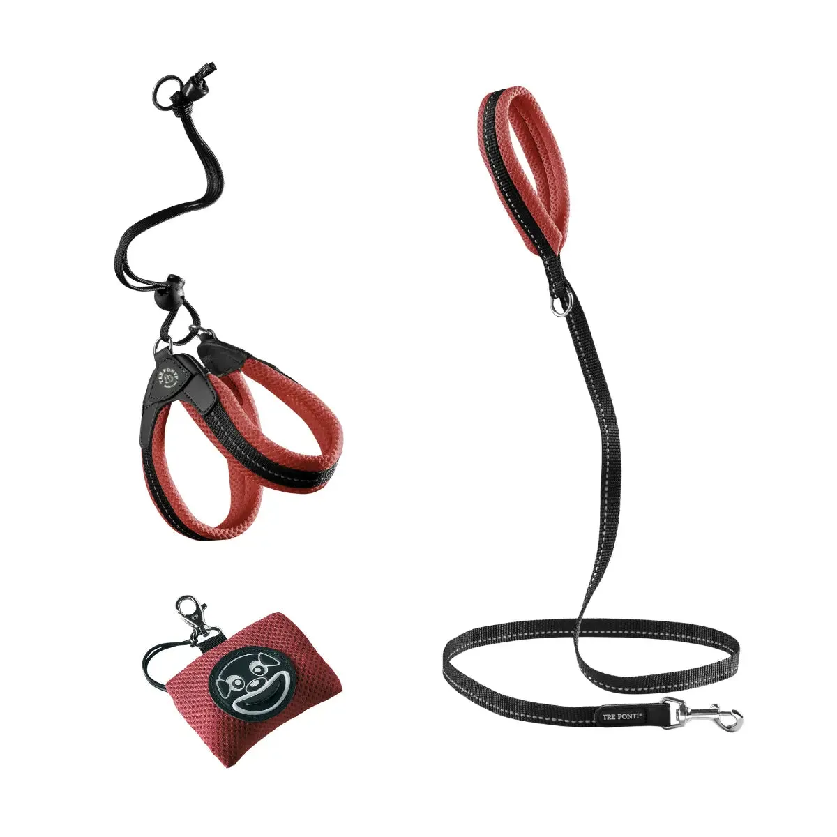 Tre Ponti Easy Fit hundesele 3-deles sæt mesh reflekterende