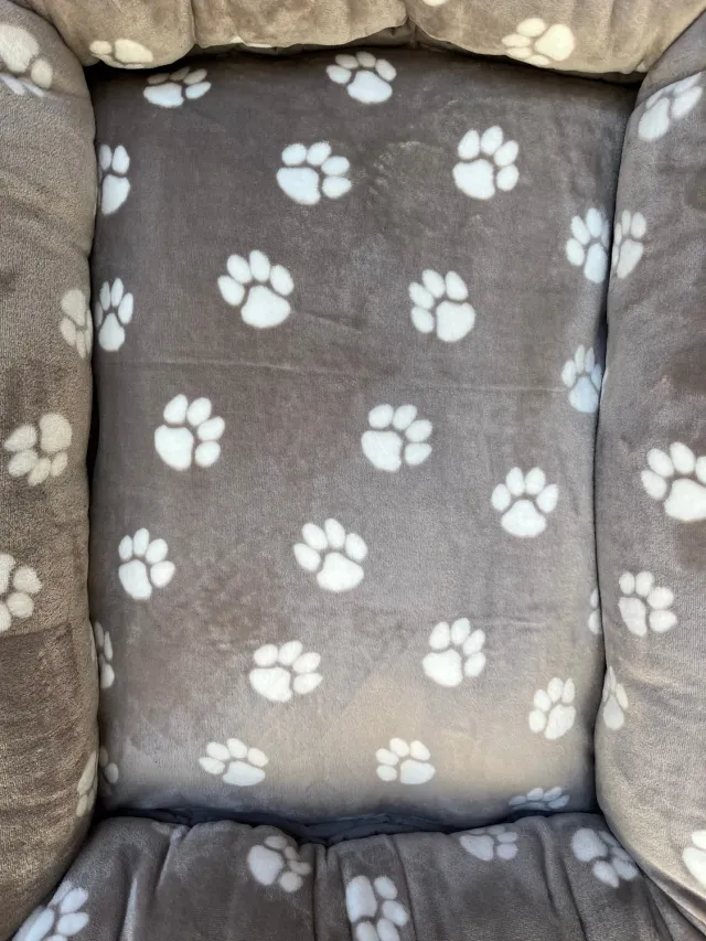 Wellness Seng hundeseng Beige med hvide poter slidstærk