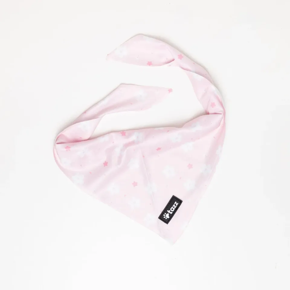 Tazz Pink Flower bandana M – rosa blomster