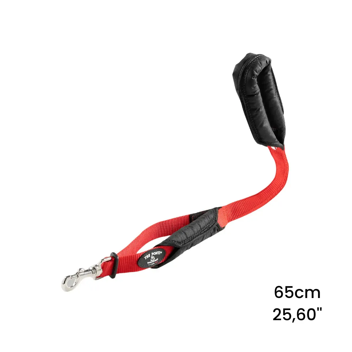 Tre Ponti Double-handle hundeline 105 cm sort slidstærk