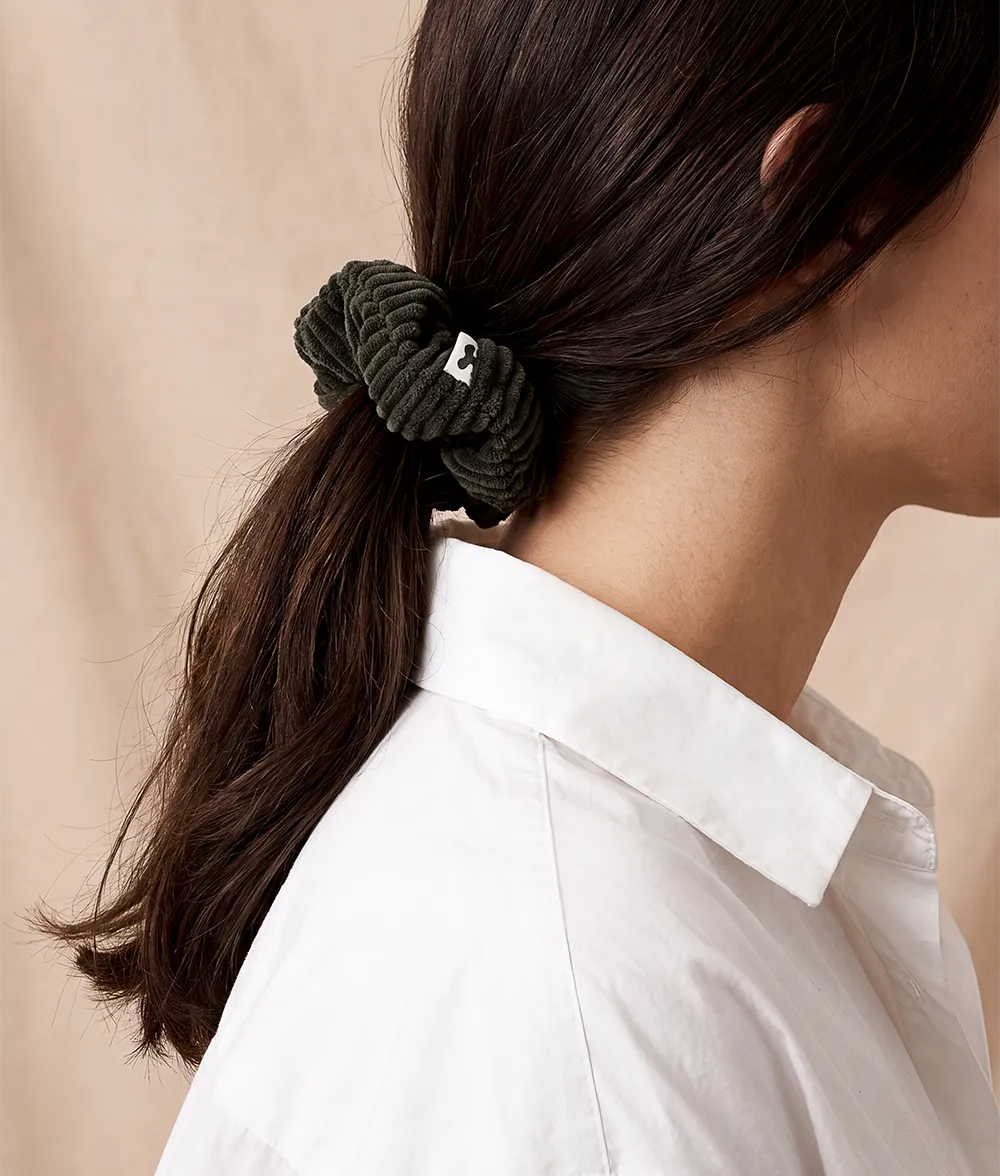 Cafide Noa grøn scrunchie hårelastik i bomuld