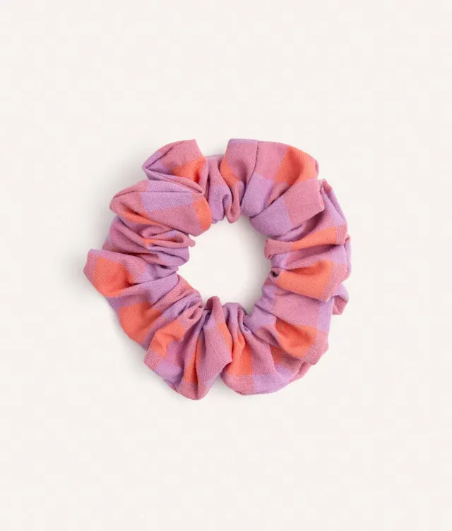 Cafide Noa scrunchie violet vichy bomuld