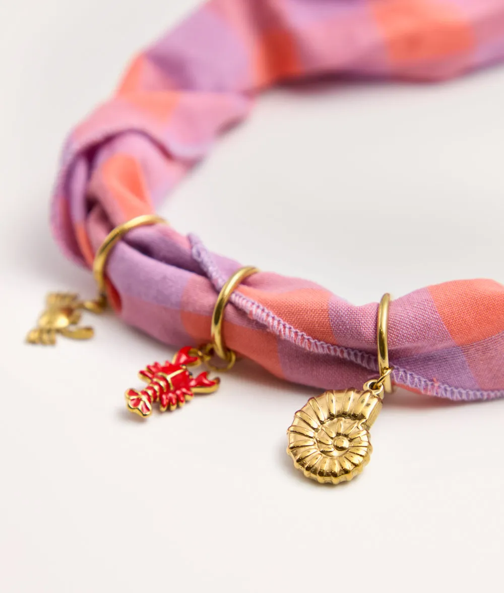 Cafide Sira Charms hundebandana violet koral bomuld