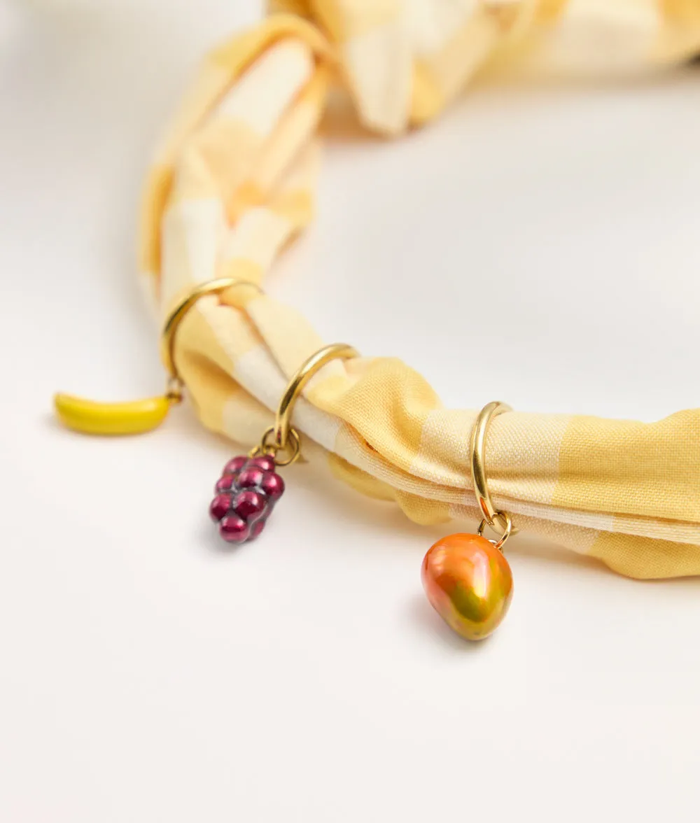 Cafide Sira Yellow Vichy hundebandana charms