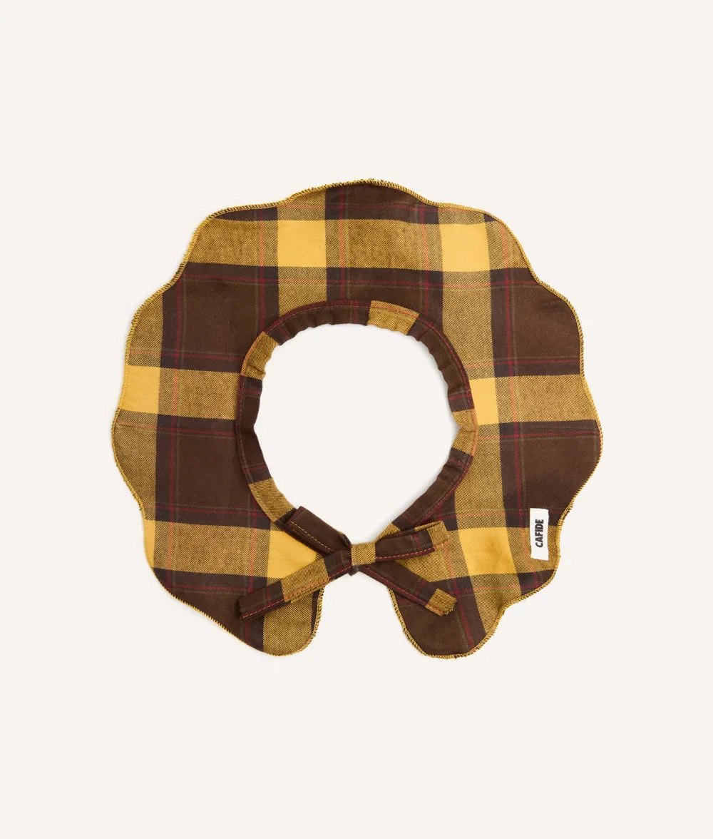 Cafide Lola Tartan Mustard hundebandana sennep bomuld
