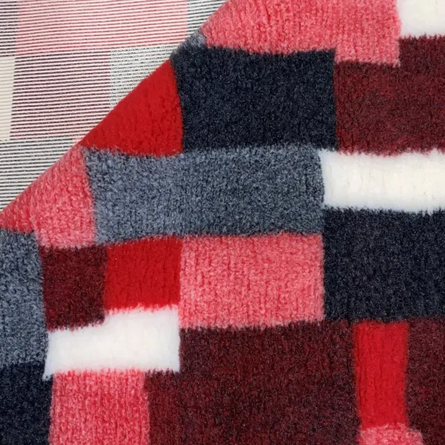 Vetbed Rød Patchwork tæppe skridsikker